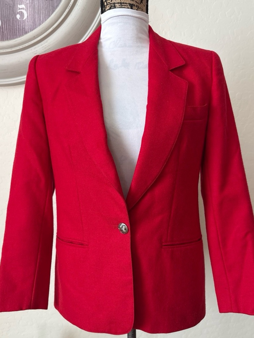 Giorgio Sant Angelo Women’s Blazer Red 100% Wool Vintage Size 4
